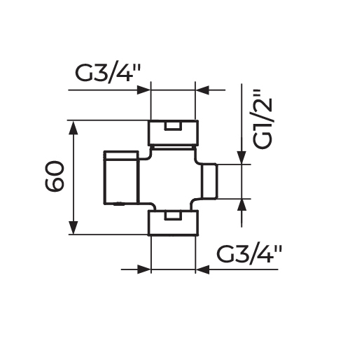 ROSAN PREBACIVAČ "KRSTAK 1/2X3/4  PKR1234 2