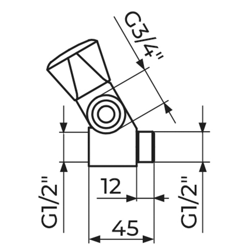 ROSAN RAZVODNI VENTIL VEŠ MAŠINE 1/2"  A55112 2