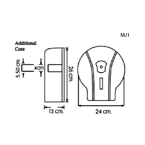 VIALLI MINI JUMBO DISPENZER TOALETNIH ROLNI BELI  MJ1 2