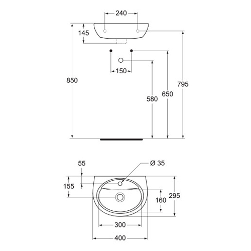 VIDIMA ODISEY LAVABO 400  W407601 2