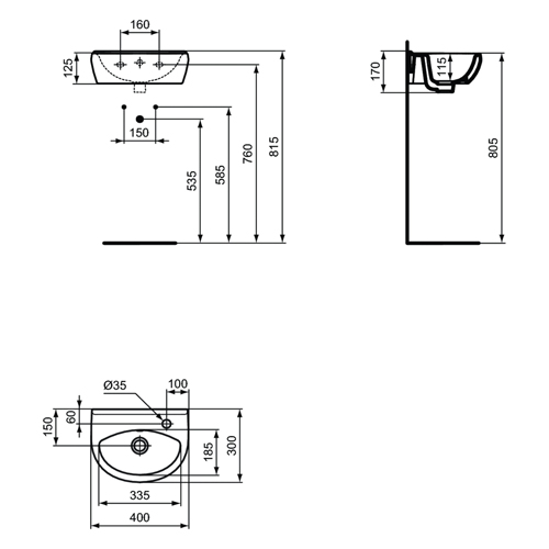 VIDIMA ULYSEE LAVABO 400  W834901 2